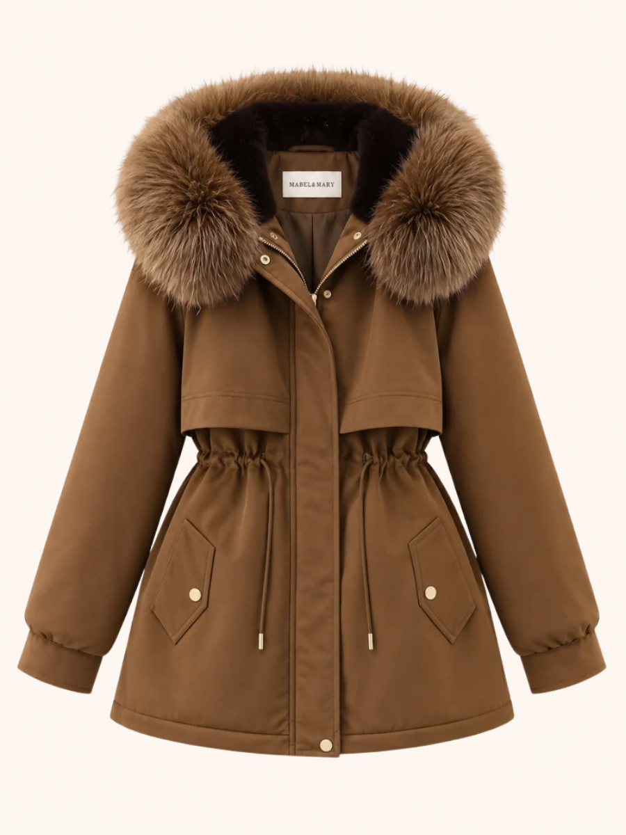 Fur-Trim Drawstring-Waist Parka