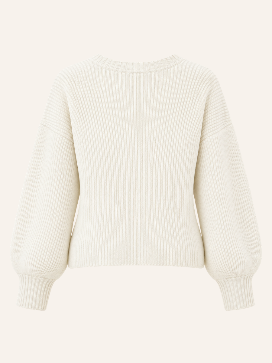 Wrap-Front Knit Sweater