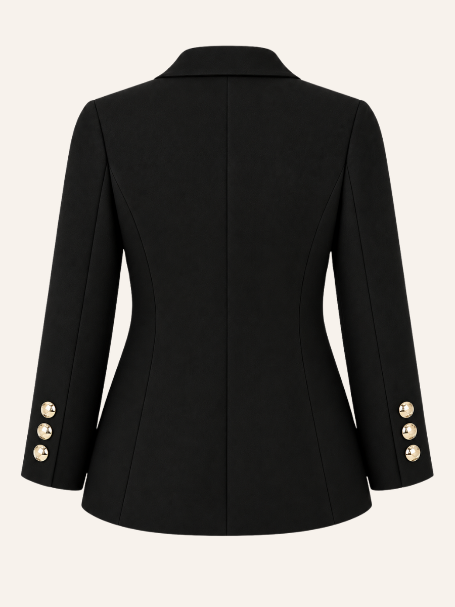 Gold Button Open-Front Blazer