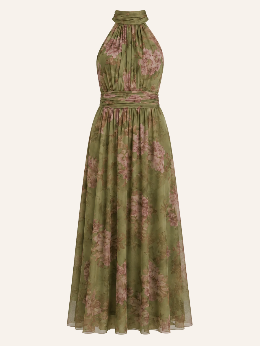 Seraphina | Floral Halter Maxi Dress