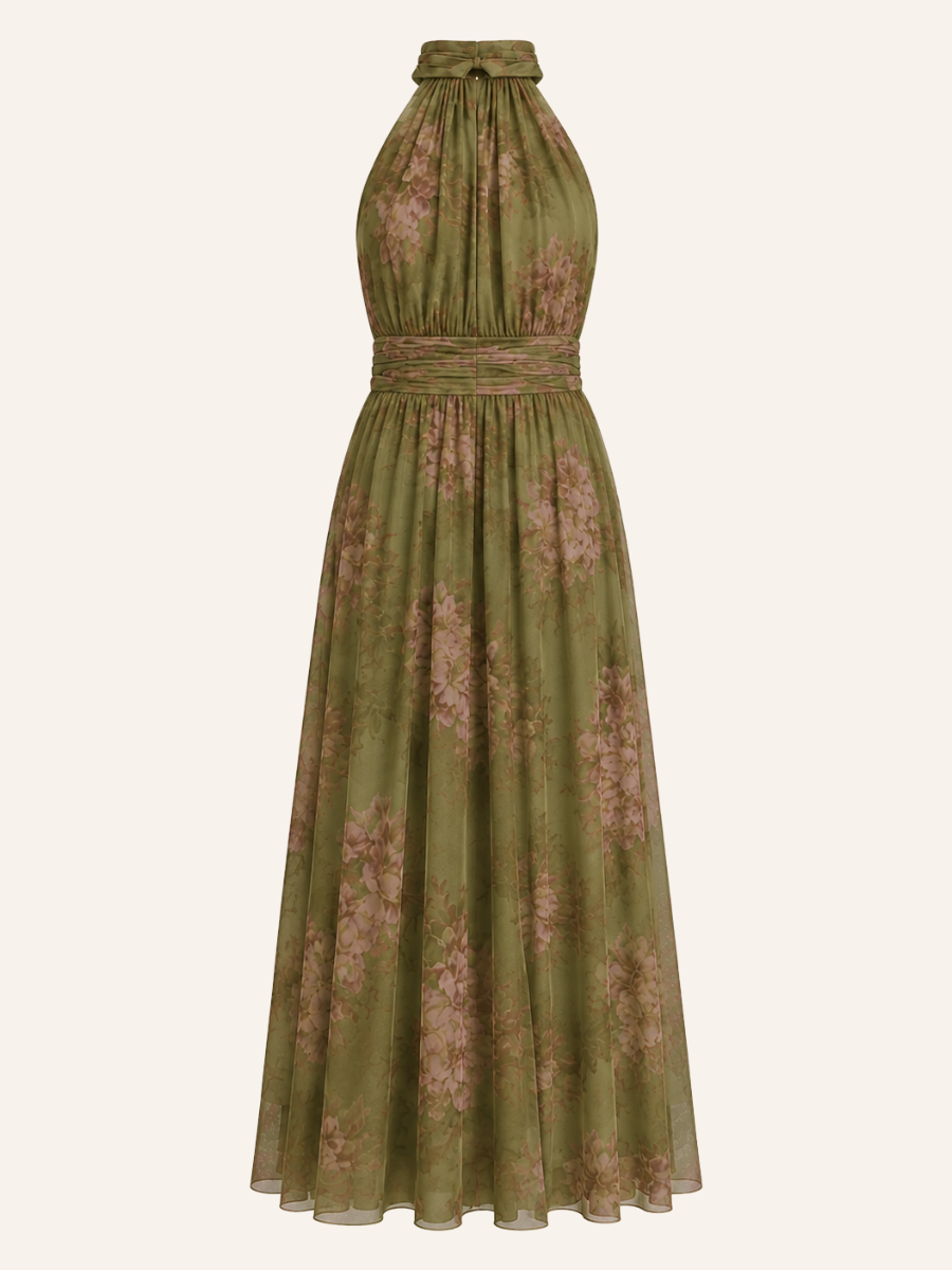 Seraphina | Floral Halter Maxi Dress