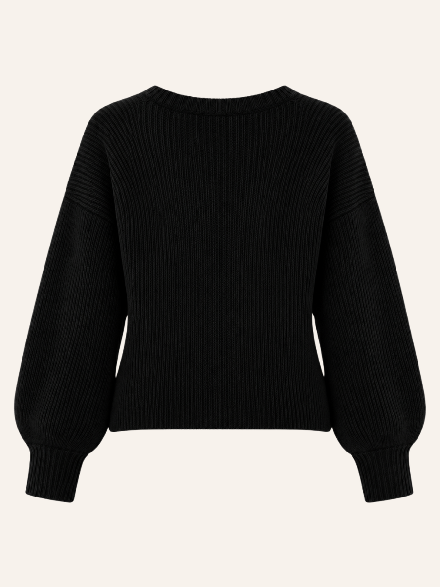 Wrap-Front Knit Sweater