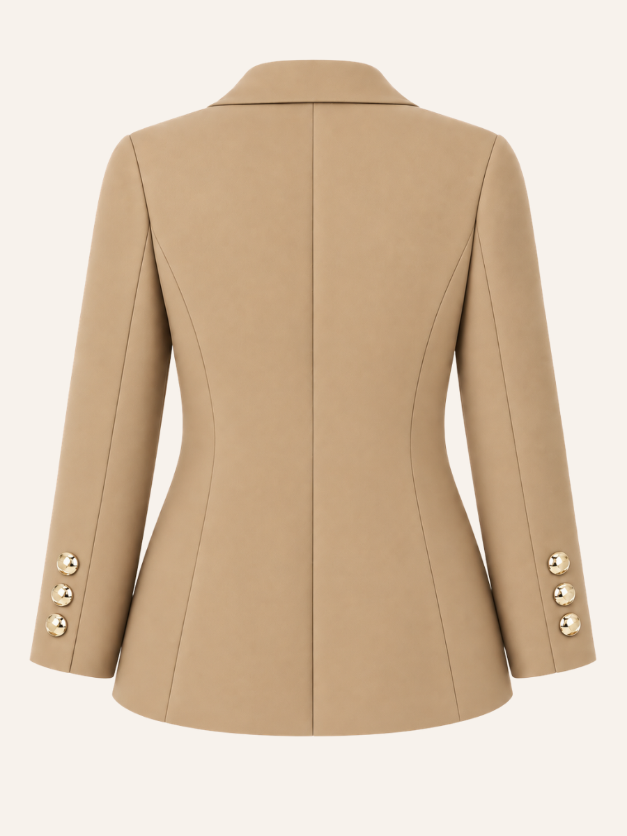 Gold Button Open-Front Blazer
