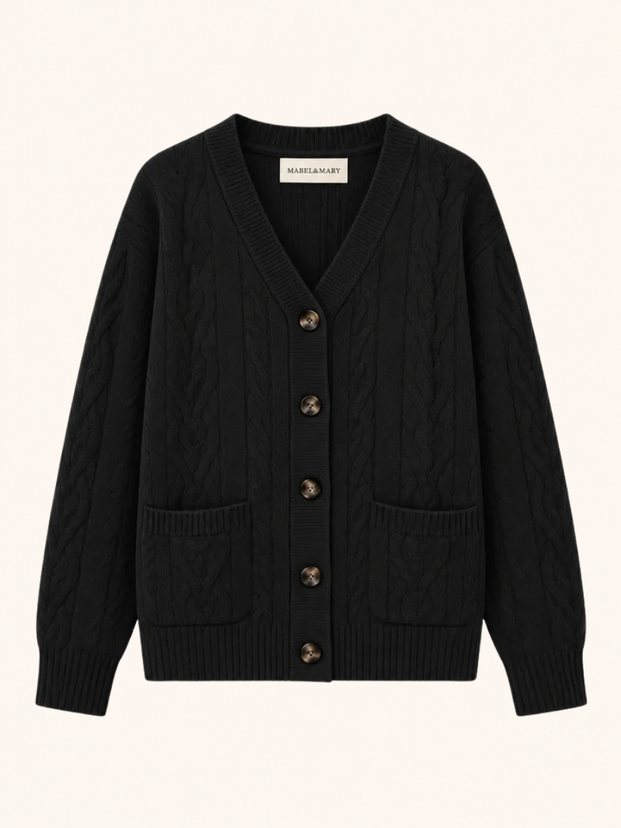 Cable Knit Pocket Cardigan
