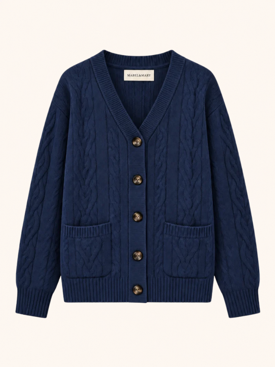 Cable Knit Pocket Cardigan