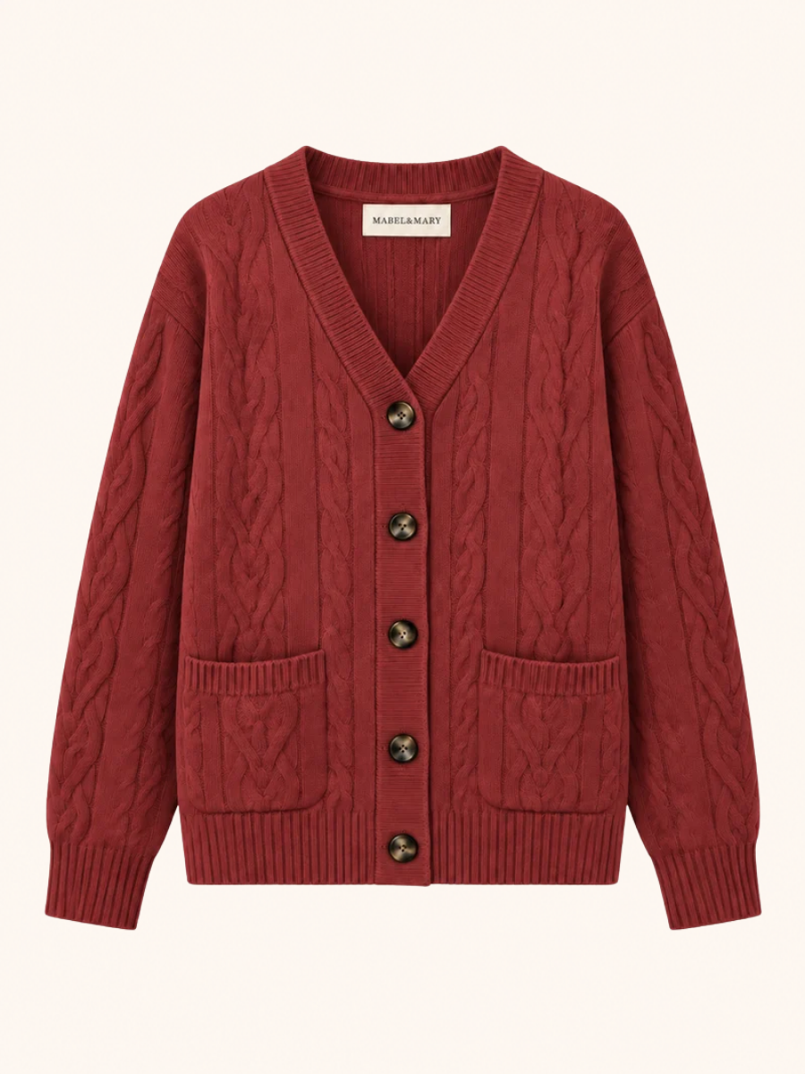Cable Knit Pocket Cardigan