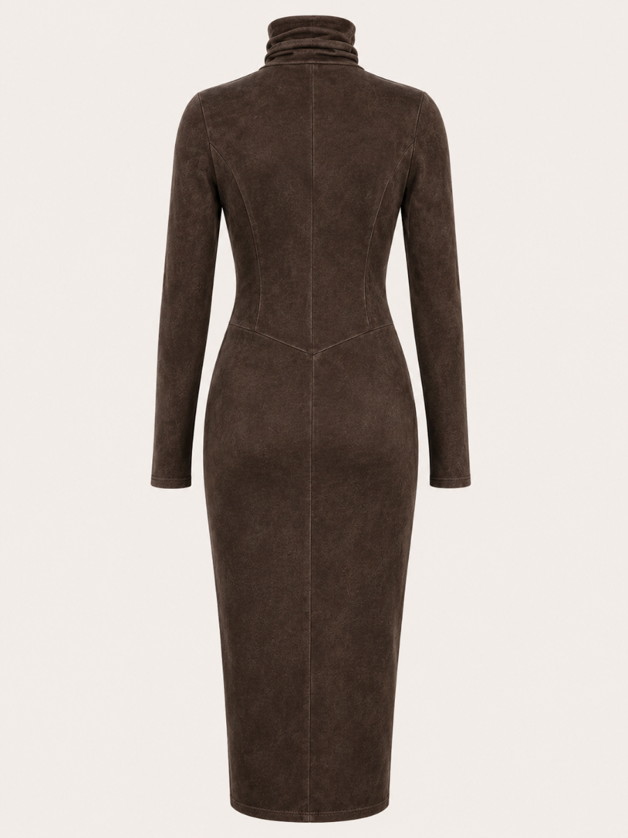 Mildred | Elegant Suede Maxi Dress
