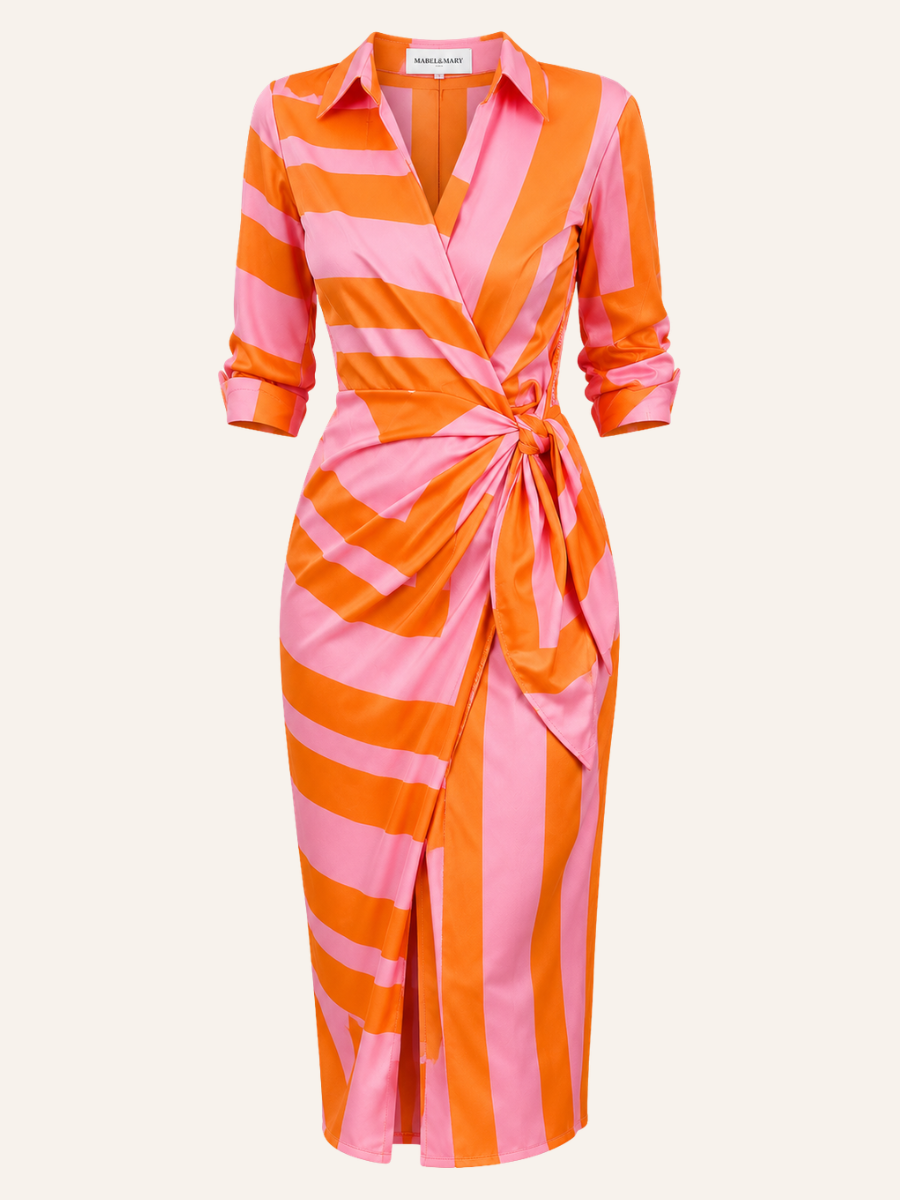 Cecilia | Elegant Striped Dress
