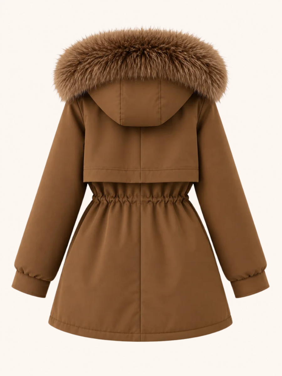 Fur-Trim Drawstring-Waist Parka
