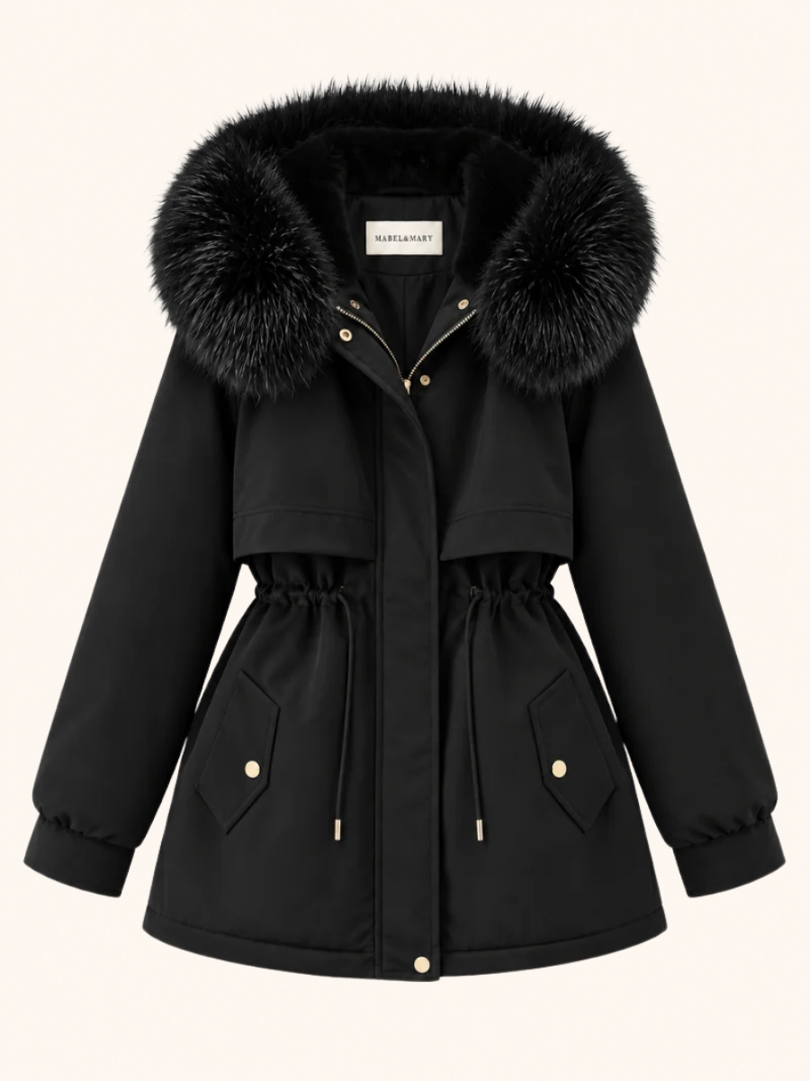 Fur-Trim Drawstring-Waist Parka
