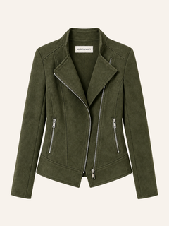 Chaqueta motera de ante