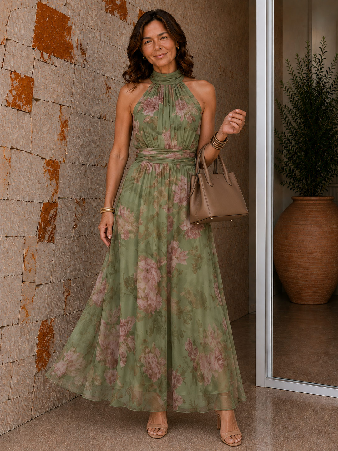 Seraphina | Floral Halter Maxi Dress