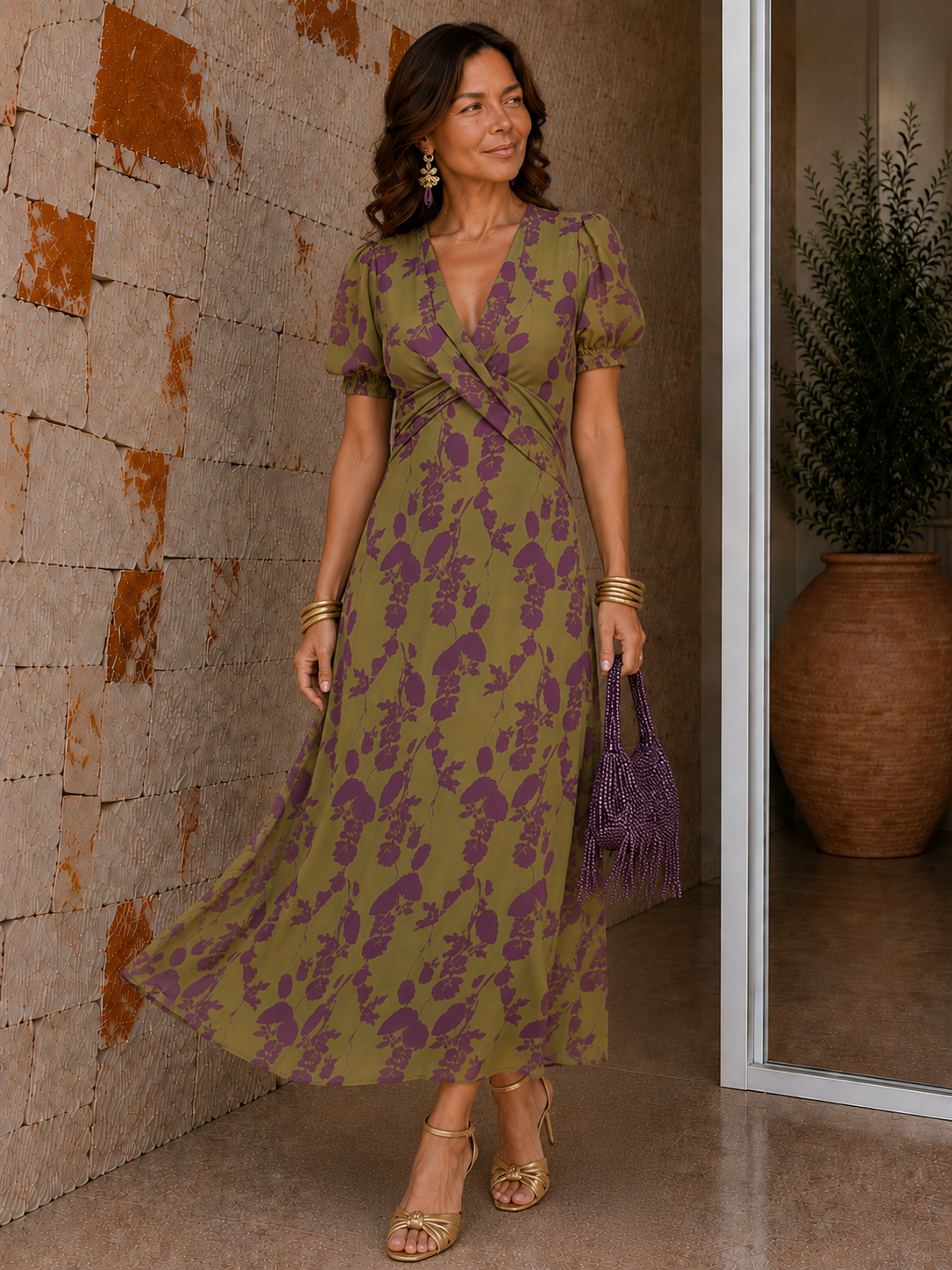 Elodie | Floral Wrap Midi Dress